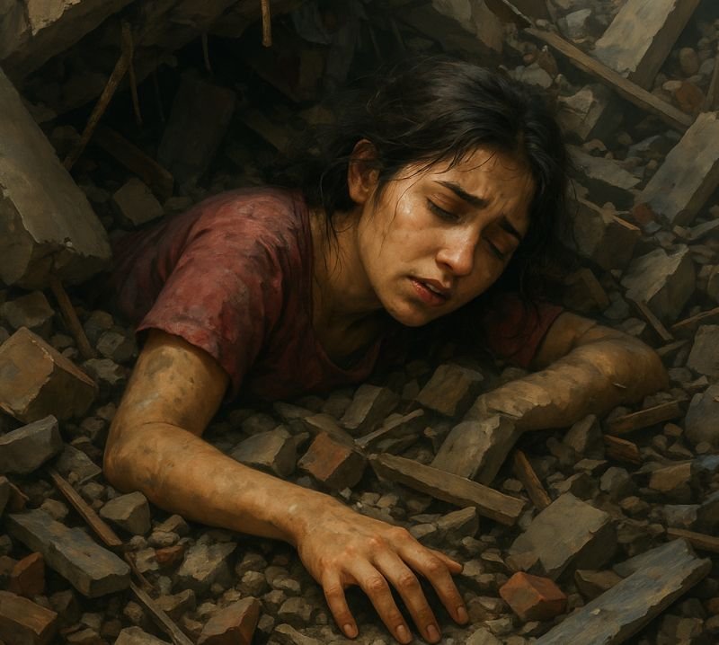 बारिश के बीच ढह गया मकान का लिंटर, चार लोग दबे, एक युवती की मौत