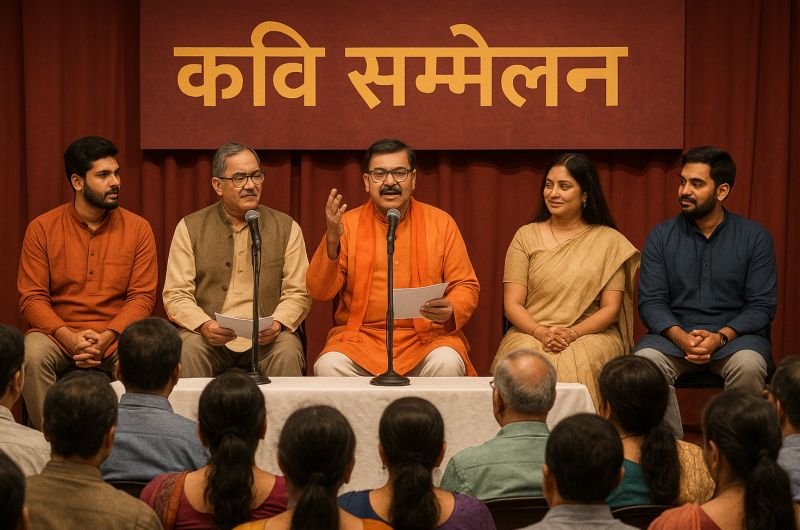 काव्य मंच पर कवियों ने कभी गुदगुदाया तो कभी किया देशभक्ति का संचार