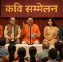 काव्य मंच पर कवियों ने कभी गुदगुदाया तो कभी किया देशभक्ति का संचार