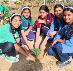 पौधरोपण करके दिया पृथ्वी को सुरक्षित रखने का संदेश, एचपी इंटरनेशनल स्कूल में विश्व पृथ्वी दिवस का आयोजन