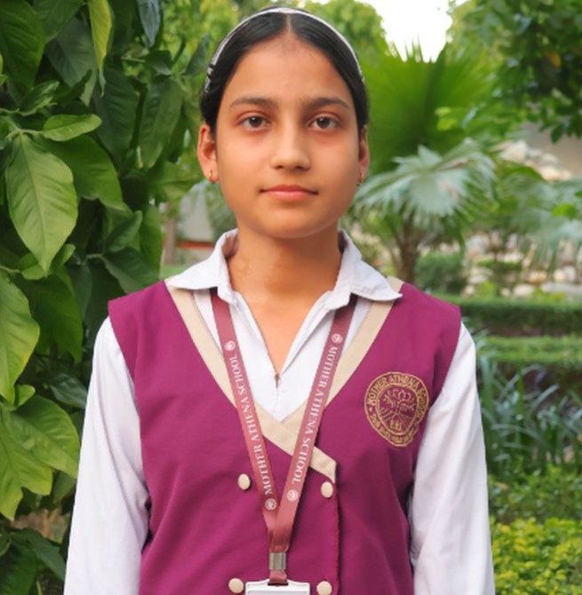 मदर एथीना स्कूल की लावन्या जिले की टॉप थ्री में शामिल, तीसरा स्थान प्राप्त कर किया स्कूल का नाम रोशन