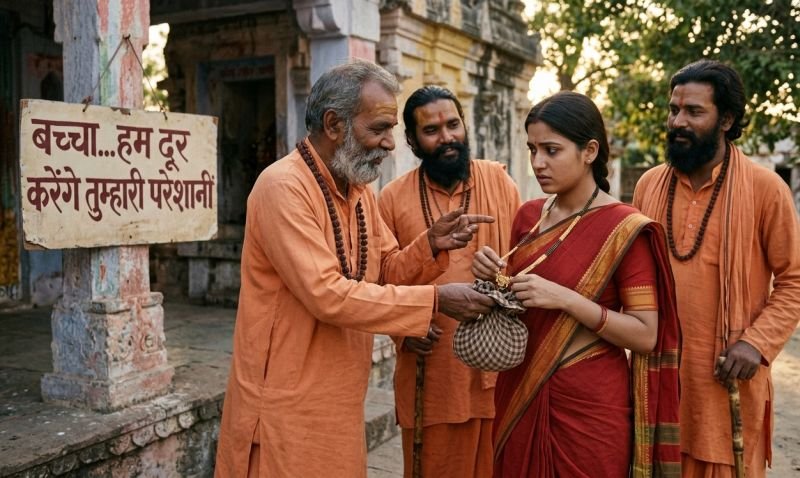 महिला का मंगलसूत्र निकलवाया, पोटली बांधकर झांसे में लिया और भाग गए साधु वेशधारी ठग
