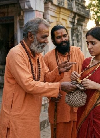 महिला का मंगलसूत्र निकलवाया, पोटली बांधकर झांसे में लिया और भाग गए साधु वेशधारी ठग