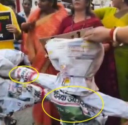 हे भाजपा की नारी शक्ति, कुछ तो लाज रख ली होती मीडिया की...अखबारों की ही 'आहुति' दे डाली