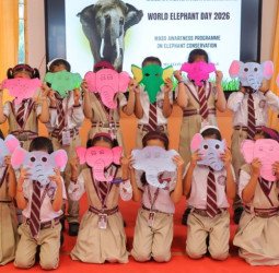 ‘विश्व हाथी दिवस’ पर मदर एथीना स्कूल के बच्चों ने लिया पर्यावरण व वन्यजीव संरक्षण का संकल्प