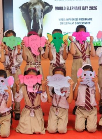 ‘विश्व हाथी दिवस’ पर मदर एथीना स्कूल के बच्चों ने लिया पर्यावरण व वन्यजीव संरक्षण का संकल्प