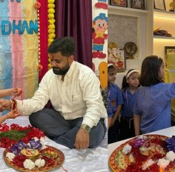 एचपी इंटरनेशनल स्कूल में धूमधाम से मनाया गया रक्षाबंधन पर्व