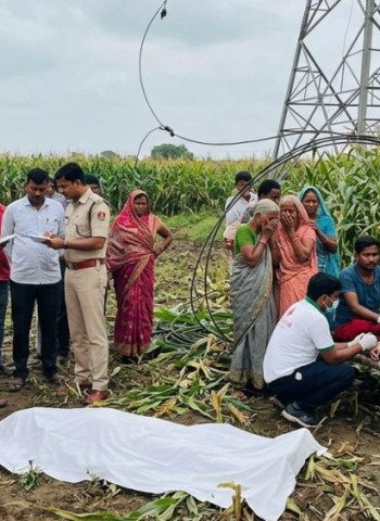 मक्का की फसल तोड़ रहे थे चाचा-भतीजी...मौत बनकर गिरा हाईटेंशन लाइन का तार, चाचा की मौत
