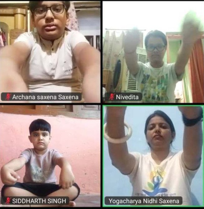 ऑनलाइन योग कार्यशाला के पांचवे दिन विद्यार्थियों ने सीखे विशेष योगासन और ध्यान की विधाएं