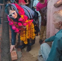 जालन्धरी सराय में सीसी सड़क व नाली निर्माण का पालिकाध्यक्ष ने किया शिलान्यास