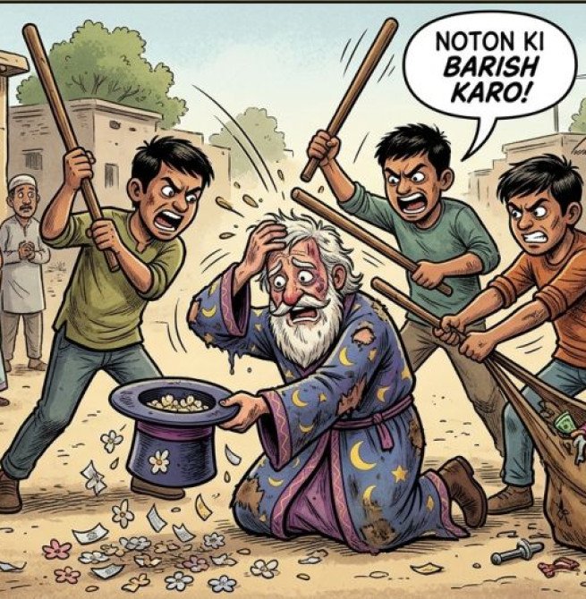 'जादू जानता है तो नोटो की बारिश करके दिखा'...नहीं बरसा पैसा तो डंडे बरसाए