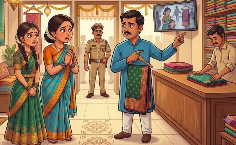चंदौसी में बेटी के साथ दुकान से साड़ी चुराई, पुलिस तक पहुंचा मामला तो बोली- 'धोखे से चली गई'