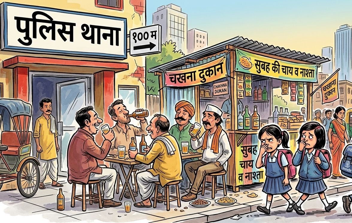 खाकी के साये में चल रहे मैखाने, पुलिस सो रही चैन से...छलक रहे पैमाने