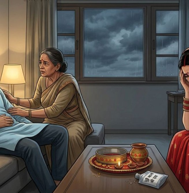 चांद दिखे बिना पत्नी ने खोल लिया करवाचौथ का व्रत तो पति ने खा लिया जहर