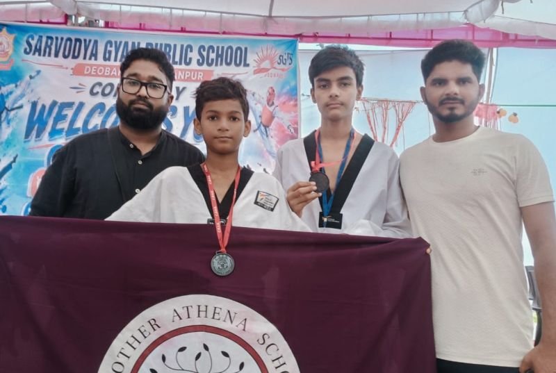 मदर एथीना स्कूल के विद्यार्थियों ने ‘ताइक्वांडो क्लस्टर’ प्रतियोगिता में जीता कांस्य पदक