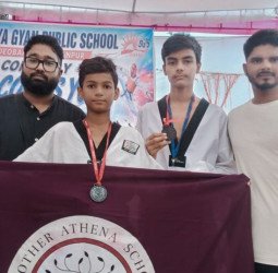 मदर एथीना स्कूल के विद्यार्थियों ने ‘ताइक्वांडो क्लस्टर’ प्रतियोगिता में जीता कांस्य पदक