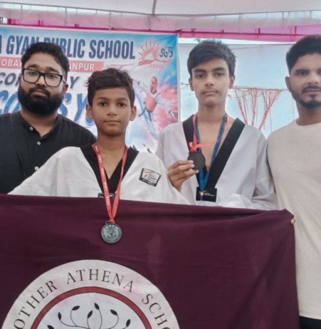मदर एथीना स्कूल के विद्यार्थियों ने ‘ताइक्वांडो क्लस्टर’ प्रतियोगिता में जीता कांस्य पदक